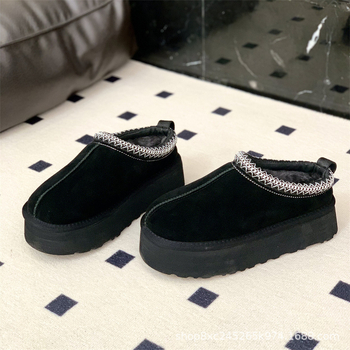 Topla ženska papuča bez vezica s debelim potplatom i krznom iznutra, zimski stil, svestran