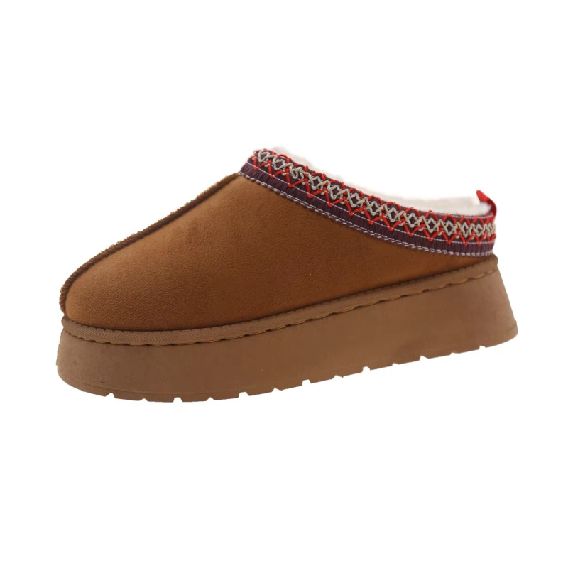 Topla ženska papuča bez vezica s debelim potplatom i krznom iznutra, zimski stil, svestran