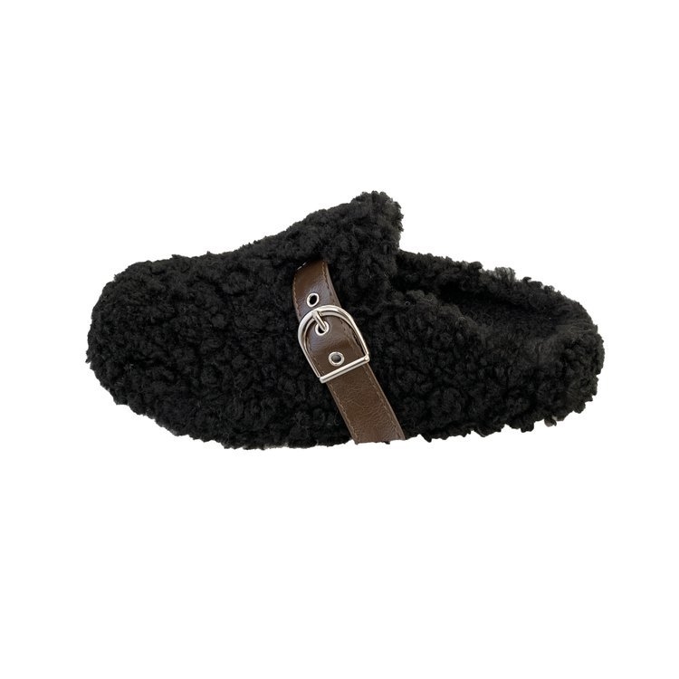Ženske papuče s debelim potplatom, zatvorenim prstima, slip-on, s plišanim unutarnjim slojem