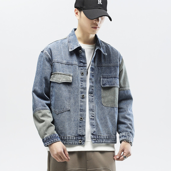 Férfi denim dzseki tavasz–őszre, mindennapi stílus