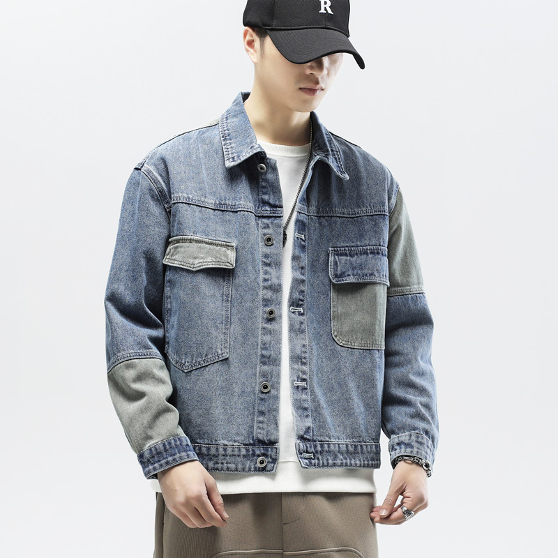 Férfi denim dzseki tavasz–őszre, mindennapi stílus