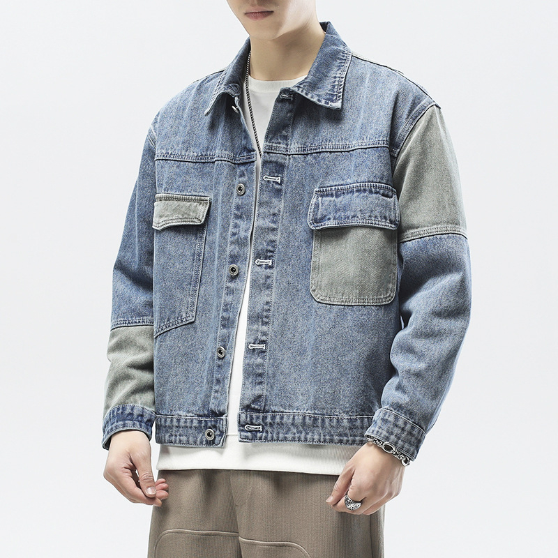 Férfi denim dzseki tavasz–őszre, mindennapi stílus