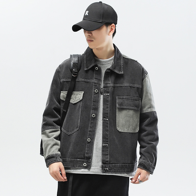 Férfi denim dzseki tavasz–őszre, mindennapi stílus