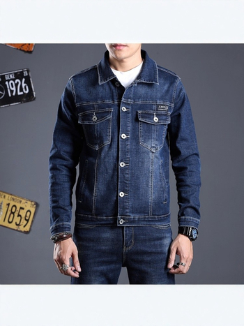 2026 Νέο ανδρικό denim σετ σε κορεατικό στυλ — Slim Fit, δύο τεμάχια για άνοιξη και φθινόπωρο