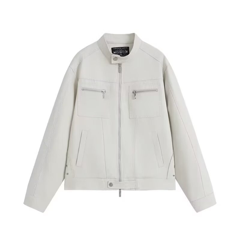 2025 mosott vászon-denim dzseki férfiaknak — Amerikai Harrington bomber, ősz-tél