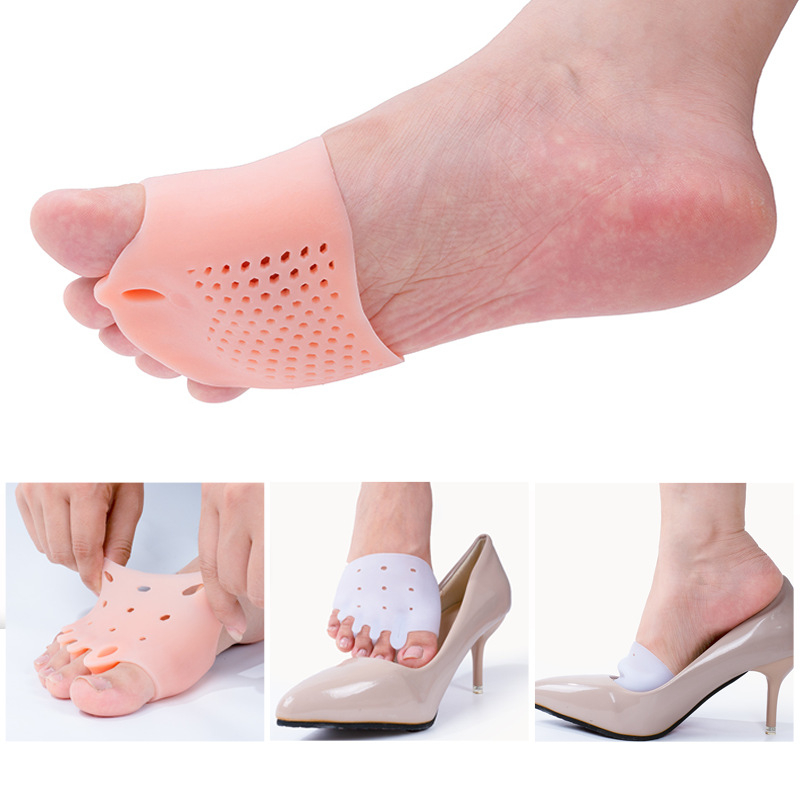 Petodijelna mrežasta prednja podloga za stopalo za hallux valgus, ublaživač razdvajanja prstiju, ženski model