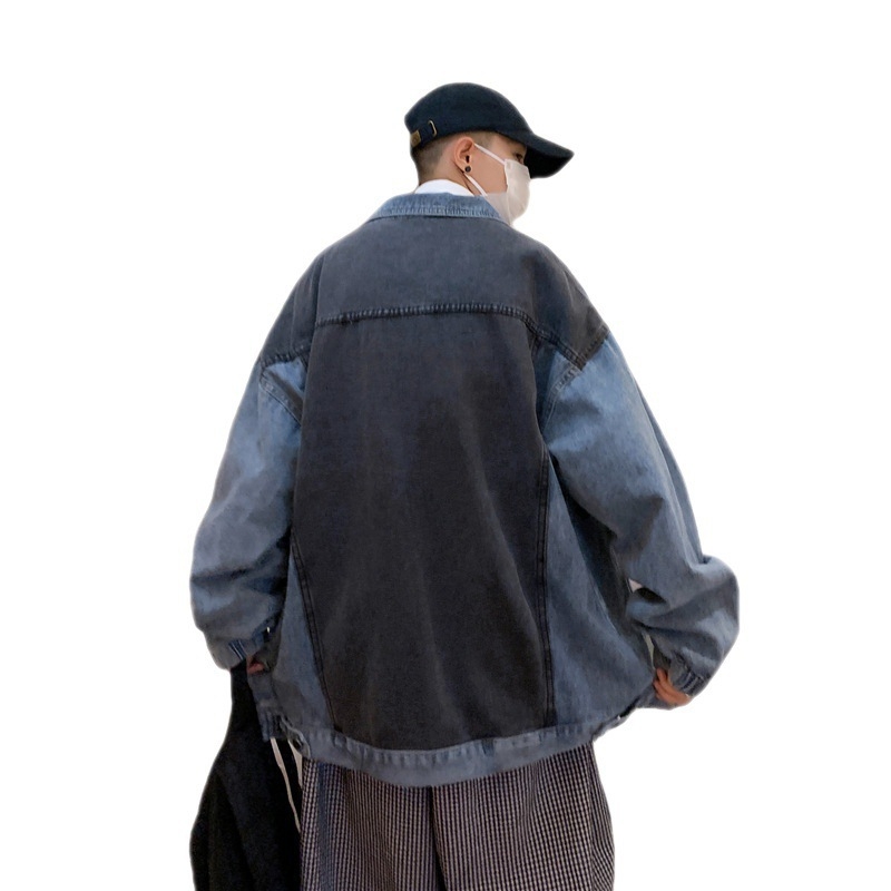Retro traper jakna za muškarce, jesen, gradski stil, klopasti ovratnik, širok kroj, radnički stil.