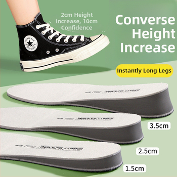 Converse unutarnje uloške za povećanje visine za platnene obuće – nevidljive uloške za povećanje visine, za muškarce i žene, cijeli ulošak, EVA pjena