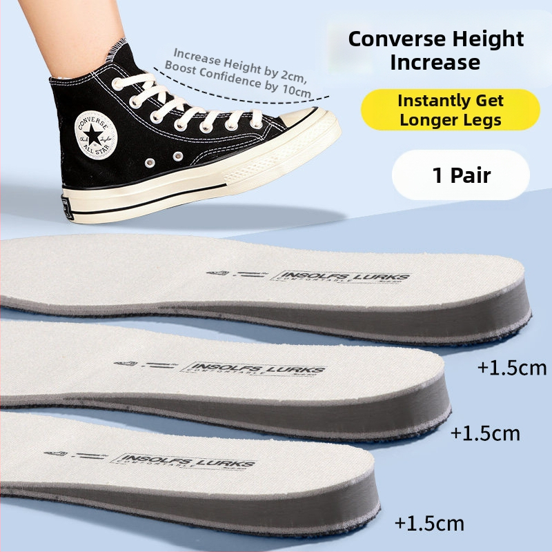 Converse unutarnje uloške za povećanje visine za platnene obuće – nevidljive uloške za povećanje visine, za muškarce i žene, cijeli ulošak, EVA pjena
