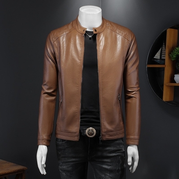 Muška kožna jakna, jesen-zima, uski kroj, biker stil, korejsko nadahnuće