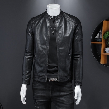 Muška kožna jakna, jesen-zima, uski kroj, biker stil, korejsko nadahnuće