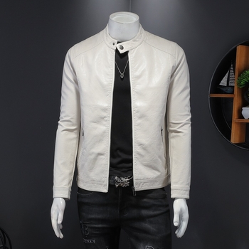 Muška kožna jakna, jesen-zima, uski kroj, biker stil, korejsko nadahnuće
