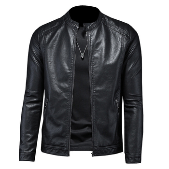 Muška kožna jakna, jesen-zima, uski kroj, biker stil, korejsko nadahnuće