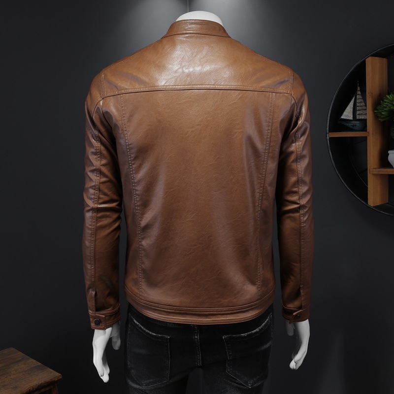 Muška kožna jakna, jesen-zima, uski kroj, biker stil, korejsko nadahnuće