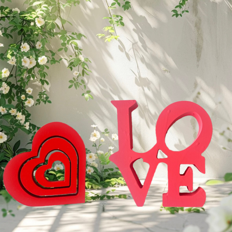 Drevena dekoracija s slovima LOVE za Valentinovo i vjenčanje – dekor ljubavi, DIY
