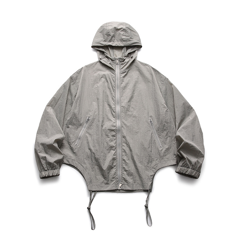 Muška ljetna jakna s kapuljom i džepovima na zip, UV zaštita 50+, japanski retro stil za outdoor