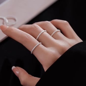 Prsten od 999 srebra, jednostavan, unisex — minimalistički dizajn za kažiprst
