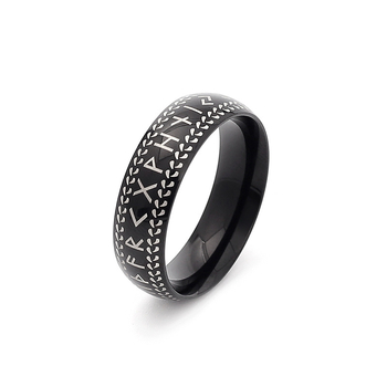 Prsten od nehrđajućeg čelika s vikingskim slovom, nordijski retro stil, geometrijski uzorak, unisex personalizirani nakit