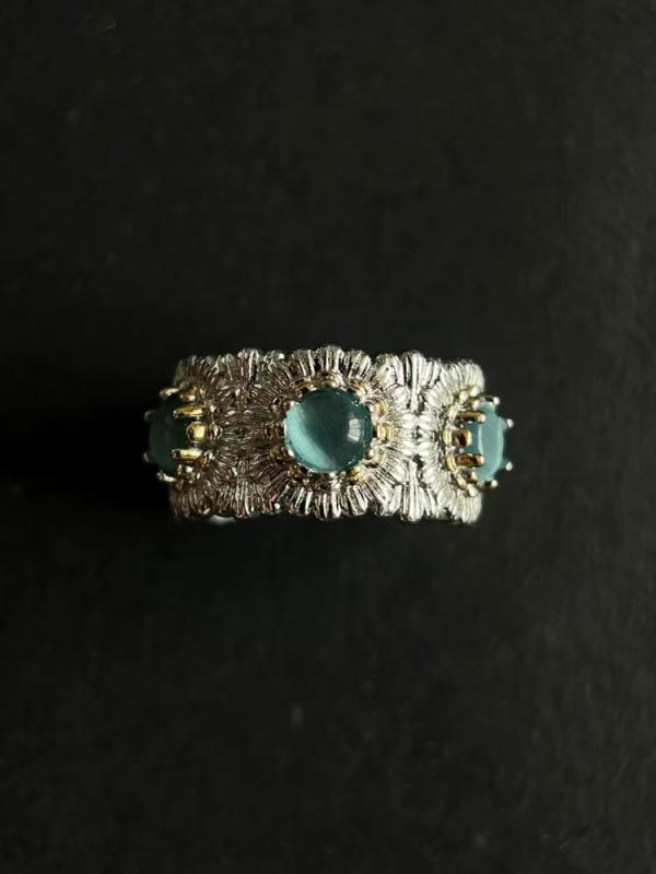 Vintage prsten s margaretom za žene, nišni dizajn, retro stil, suptilan luksuz, otvoreni prsten za kažiprst