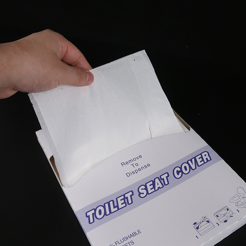 Vodo-razgradljive jednorazne podloge za WC sjedalo, 1/4 preklop, 14 g drvene celuloze, prijenosno pokrivanje sjedala
