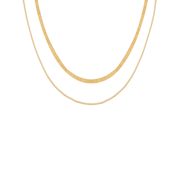 Dvoslojna ogrlica s zmijskim lancem, titan čelik, unisex, duljina 21–50 cm