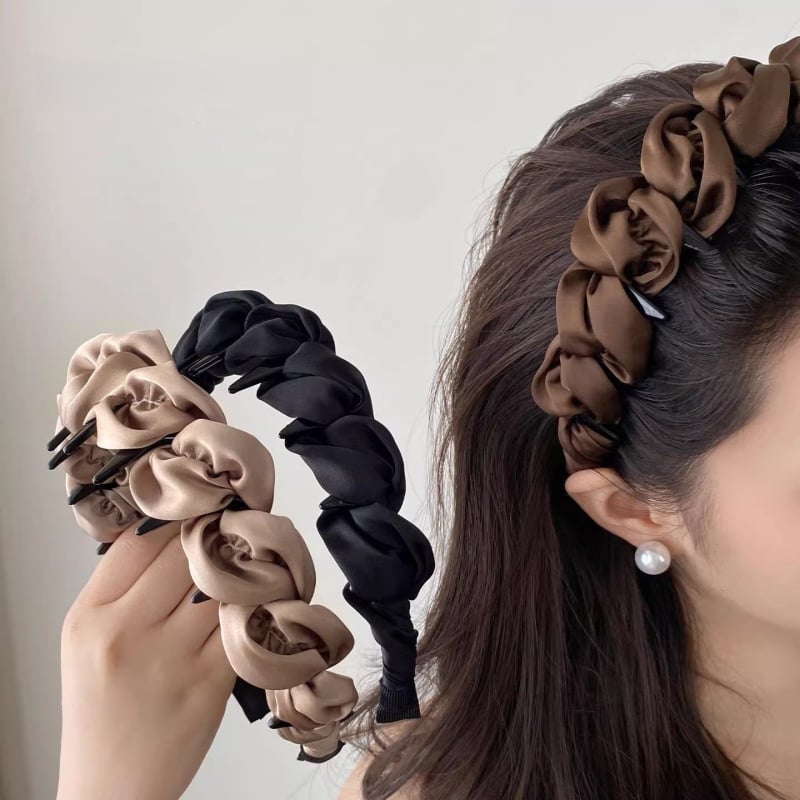 Francuska stil satenska gumica za kosu s oblacnim dizajnom i zupčastim češljem, novi model, dodatak koji povećava volumen vrha glave, sladak i elegantan za žene