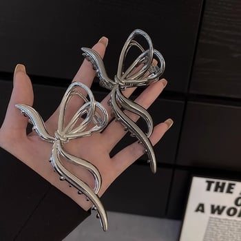 Minimalistički metalni klips za kosu s motivom leptira, za žene, veliki, pogodan za elegantne updo frizure