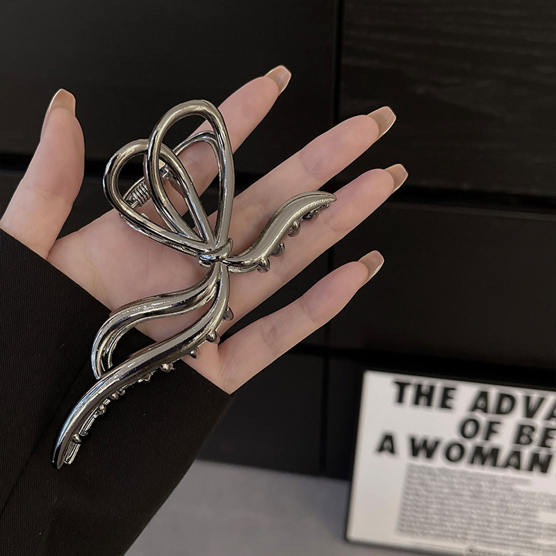 Minimalistički metalni klips za kosu s motivom leptira, za žene, veliki, pogodan za elegantne updo frizure