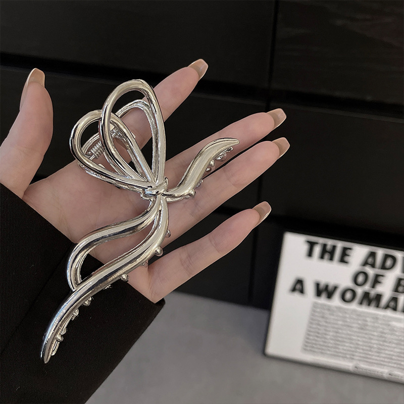 Minimalistički metalni klips za kosu s motivom leptira, za žene, veliki, pogodan za elegantne updo frizure