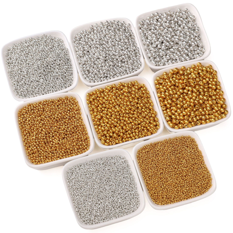 1,5–4 mm visokokvalitetne staklene perle za DIY nakit – dijelovi za izradu narukvica i ogrlica, spacer perle, male zlatne okrugle perle