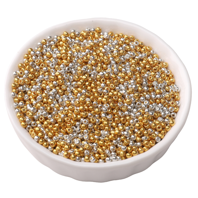 1,5–4 mm visokokvalitetne staklene perle za DIY nakit – dijelovi za izradu narukvica i ogrlica, spacer perle, male zlatne okrugle perle