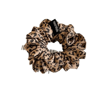 Jesen-zimska nova retro tkanina gumica za kosu s leopard uzorkom i prugama, visoka elastičnost