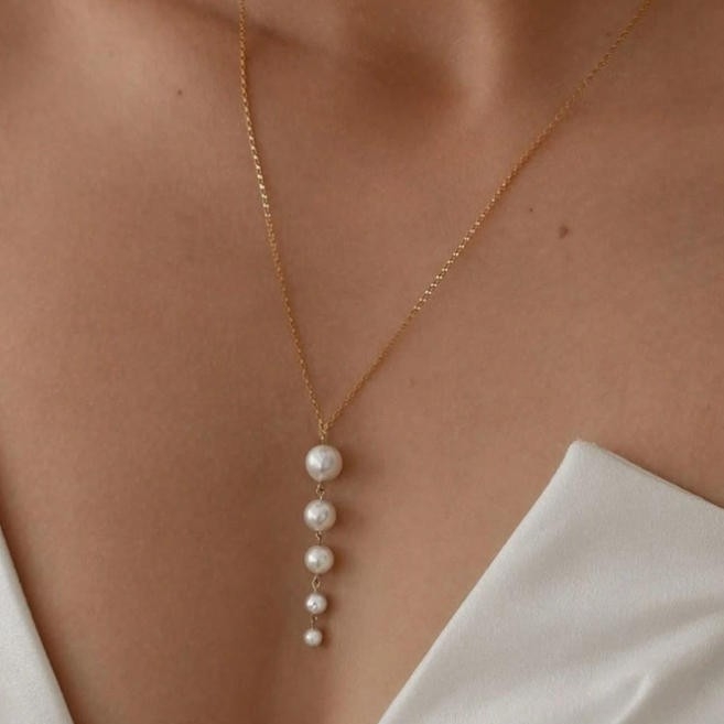 Zlatno-ton ogrlica s elegantnim i svestranim stilom, moderan lančić za dekolte s chic dojmom, dar za djevojku