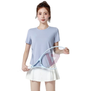 Tricou pentru femei pentru yoga și alergare, mâneci scurte, material uscat rapid, panou din plasă, antrenament Pilates și fitness