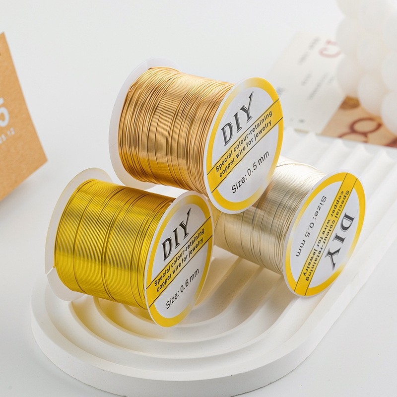 100 m bakrena žica s očuvanom bojom, otporna na lomljenje, za nanošenje perlica i DIY nakita, mekana za pletenje