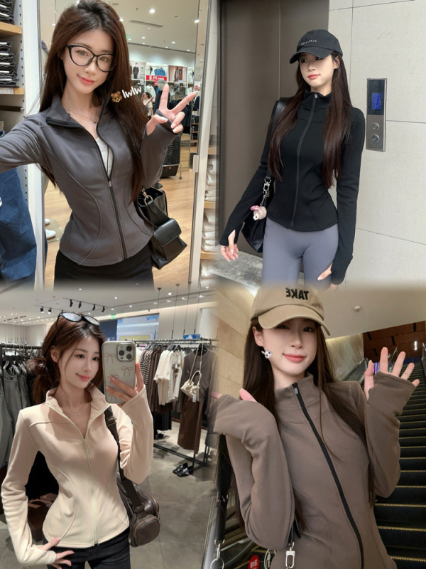Ženski baršunasti kardigan s zipom, korejski stil, jesen-zima, slim fit