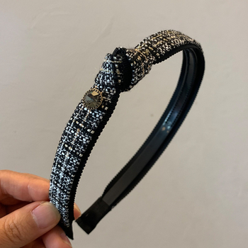 Nova lagana luksuz Chanel stil čelenka za kosu s čvorom, neklizajuća i sa zubima, za djecu