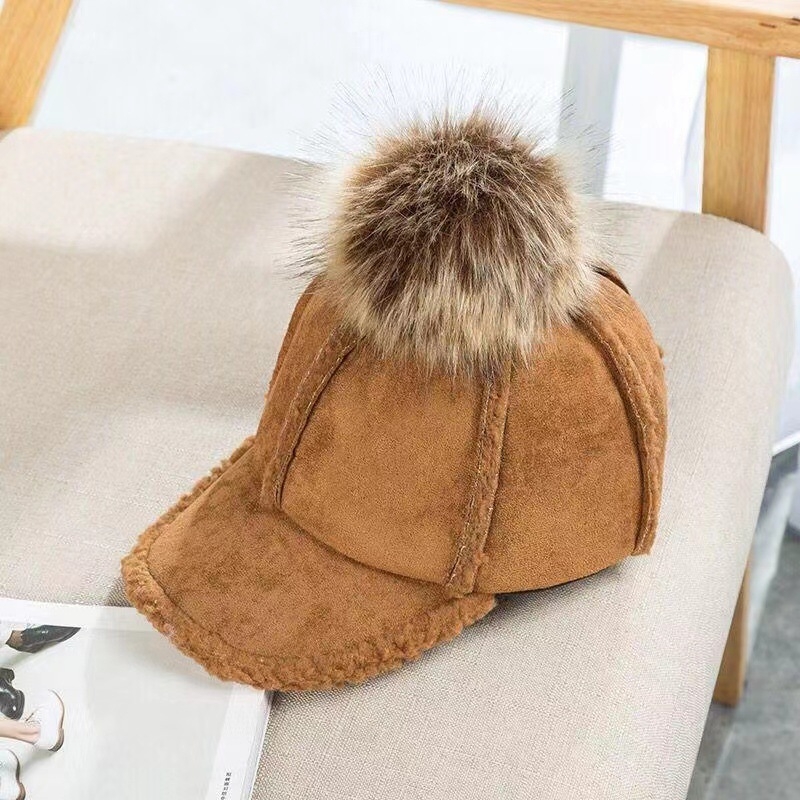 Dječja zimska bejzbol kapa s Sherpa – topla, slatka, jednobojna, za vanjsku upotrebu
