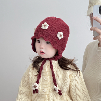 Zimska pletena kapa za bebe, zaštita za uši, topla i debela, unisex, za dojenčad i djecu 6-12 mjeseci i 1-2 godine, korejski stil