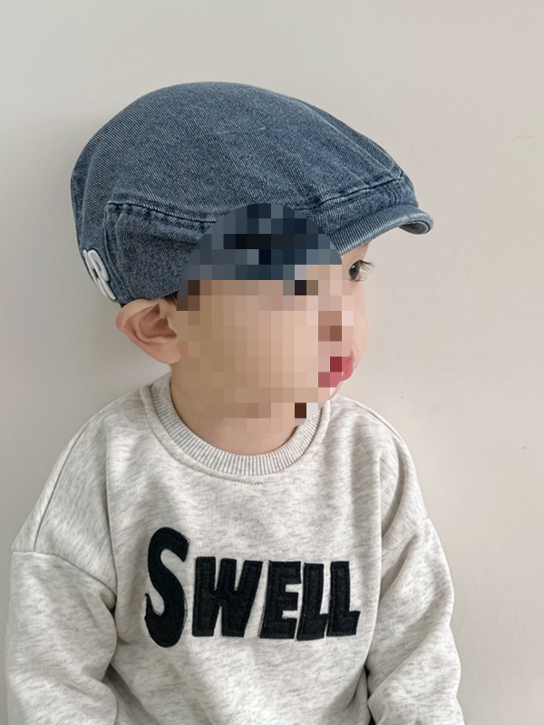 Japanski stil dječja denim kapa, prilagodljiva ulična baseball kapa za dječake 6–8 godina
