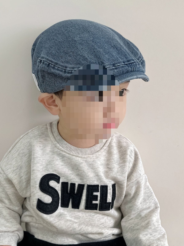 Japanski stil dječja denim kapa, prilagodljiva ulična baseball kapa za dječake 6–8 godina