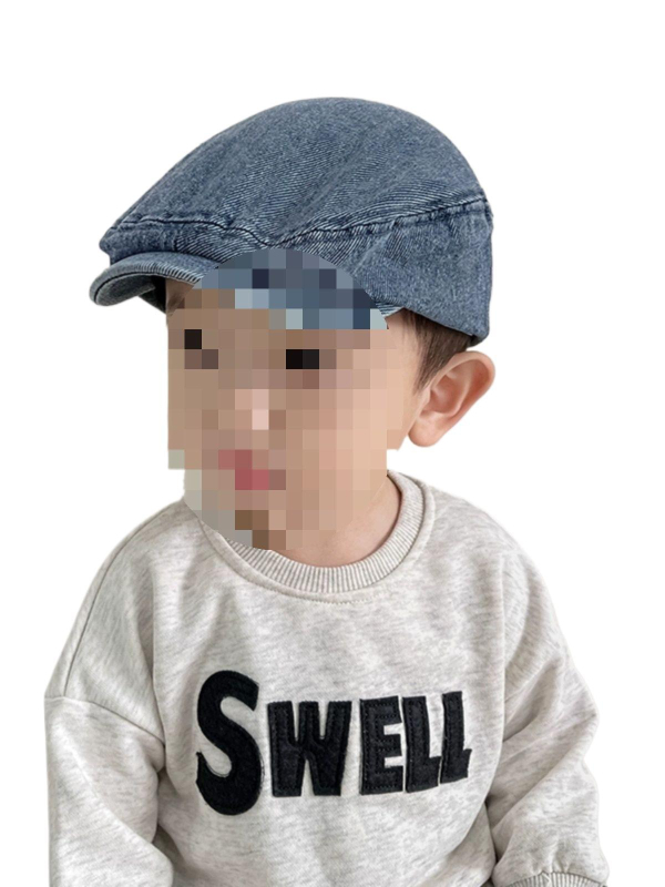 Japanski stil dječja denim kapa, prilagodljiva ulična baseball kapa za dječake 6–8 godina