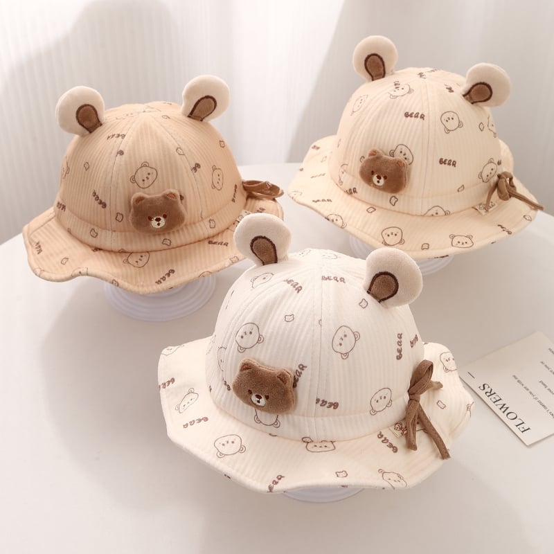 Dječja šešir za sunce s motivom medvjeda, ribarskog stila, podesiva, lagana, unisex, 6–24 mjeseci