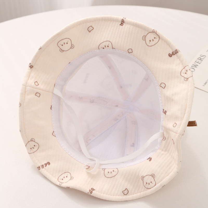 Dječja šešir za sunce s motivom medvjeda, ribarskog stila, podesiva, lagana, unisex, 6–24 mjeseci