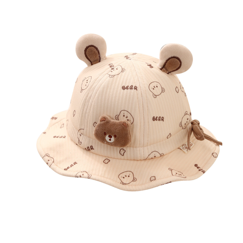 Dječja šešir za sunce s motivom medvjeda, ribarskog stila, podesiva, lagana, unisex, 6–24 mjeseci