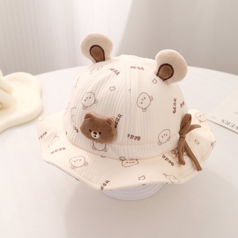 Dječja šešir za sunce s motivom medvjeda, ribarskog stila, podesiva, lagana, unisex, 6–24 mjeseci