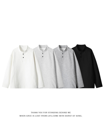 Ανδρικό Henley με βαριά ύφανση, μακριά μανίκια, fleece επένδυση, patchwork σε αποσπασματικό σχέδιο για φθινόπωρο-χειμώνα
