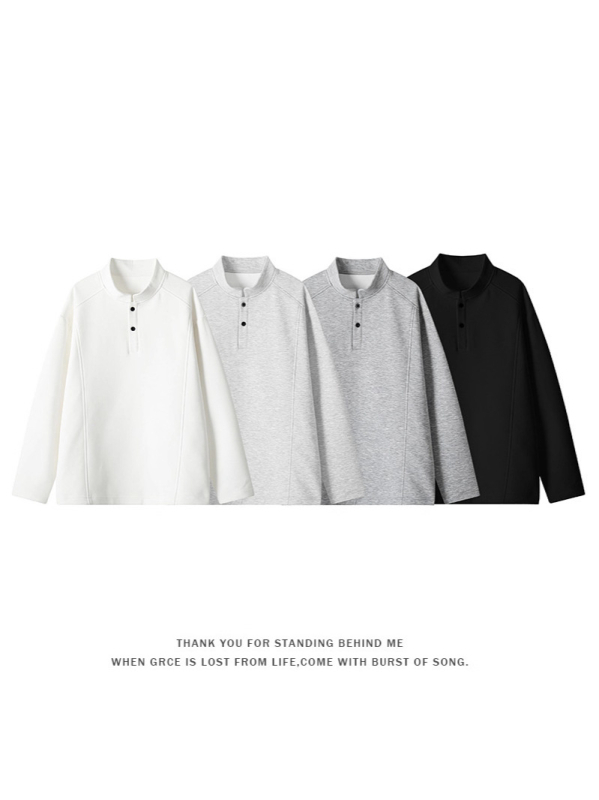 Ανδρικό Henley με βαριά ύφανση, μακριά μανίκια, fleece επένδυση, patchwork σε αποσπασματικό σχέδιο για φθινόπωρο-χειμώνα