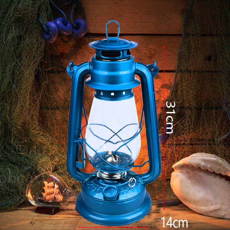 255 Retro uljna lampa s konckim fenjerom, kamping lampa, elegantan metalni dekor za dom