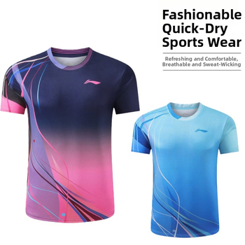 25 Rýchloschnúce, priedušné unisex tričko na stolný tenis pre tréning a súťaž, tlačené športové oblečenie na stolný tenis a badminton